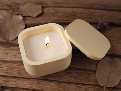 2Pcs Round Square Jar Silicone Mold for Cement Plaster Resin DIY Craft ﻿ | Smooth silicone for easy demolding, id design for storage box. Heat-resistant reusable, fits concrete, resin & plaster