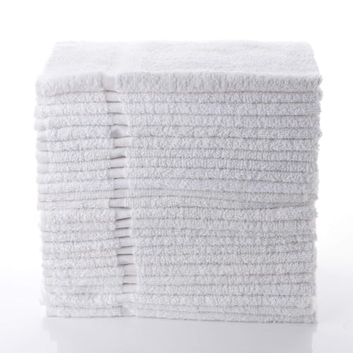 Simpli-Magic Cotton Hand Towels 16"x27" (12 Pack) – Soft Towels for Bathroom, Kitchen, Salon & Gym (White) - color: White, size: 16 in x 27 in