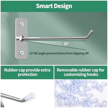 40 Pcs 6"/15CM Stainless Steel Wall Mounted Hooks with Protective Caps and Screws, Coat Bag Hat Utility Hook, Garage Tools Storage Organizer & Hanger for Office Kitchen Home Shop - size: 6" / 15cm