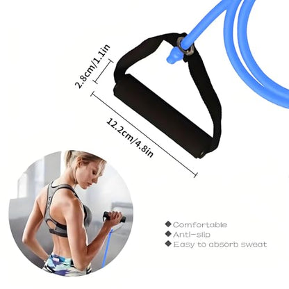 Resistance Bands with Handles, Exercise Bands - Perfect Stretch Rope for Home Workouts, Ideal for Fitness Enthusiasts & Home Gym - color: Blue(25lb)