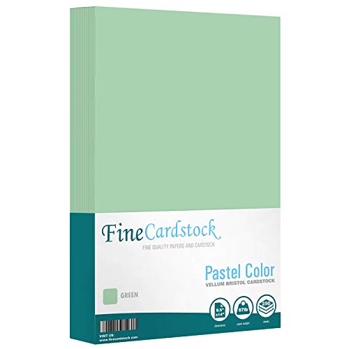 Color Cardstock Paper 67 Vellum Bristol, Sizes: 8.5 x 11 | 11 x 17 | 8.5 x 14 |1 Ream of 250 Sheets per Pack. (8.5 x 14, Green) - color: Green, size: 8.5 x 14