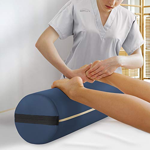 Saloniture Jumbo Round Massage Table Bolster Pillow Pad - 26 x 9 Inch - Blue - color: Blue