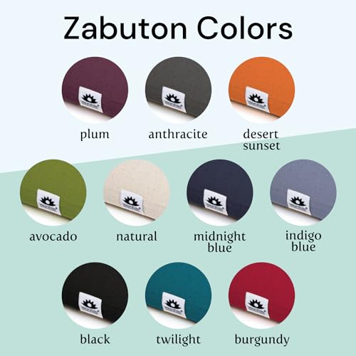 Zabuton, Eclipse line, Buckwheat Filled Meditation Cushion, 23" x 23" - color: Burgundy