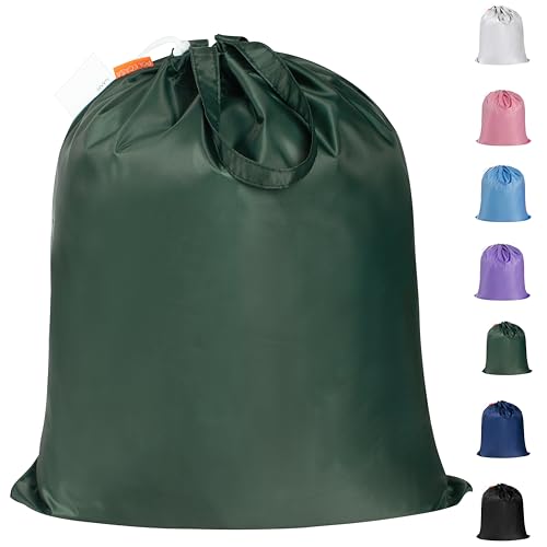 Polecasa Extra Heavy-Duty Laundry Bag with Handles, Green, 21x24” - color: Green, size: 21" x 24" | 1 Pack