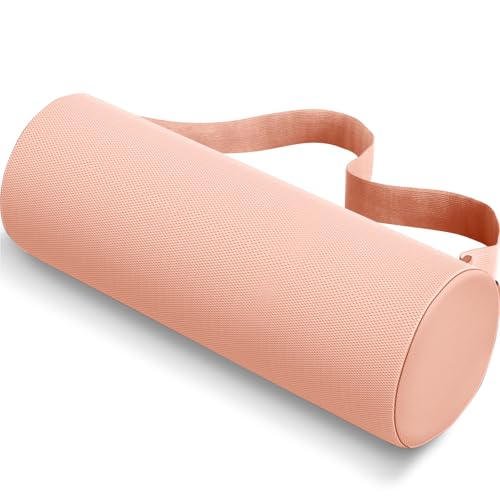 CushZone Memory Foam Lumbar Roll Support Pillow, Large Pink | Helps Relieve Back Pain & Supports Posture,Adjustable Strap Fits Office,Car & Gaming Chairs,Washable Cover - color: Pink, size: Long