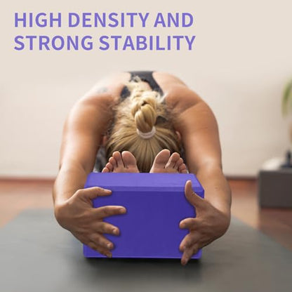 Yoga Blocks, Non Slip Yoga Bricks, Portable & Lightweight - color: 1팩-바이올렛-22.9x15.2x10.2cm(9x6x4인치), size: 9x6x4 IN