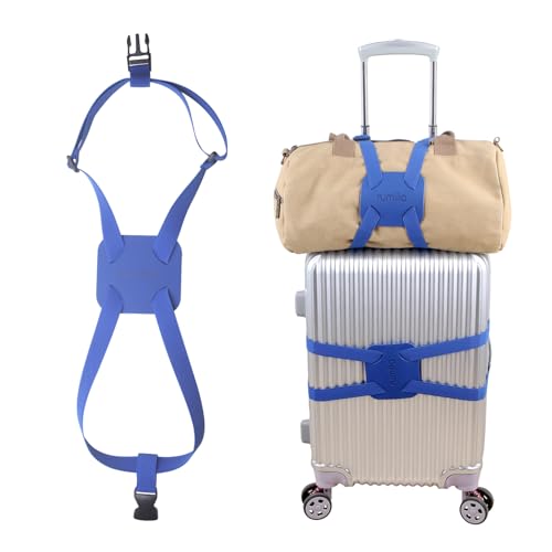 Luggage Straps for suitcases，Luggage Straps Bag Bungee， LAdd a Bag Easy to Travel Suitcase Elastic Strap Belt (Blue Luggage strap-1PCS) - color: Blue luggage strap