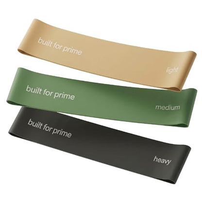 Mini Resistance Bands, Set of 3 – Non-Slip Workout Bands for Strength Training, Physical Therapy & Progressive Activation - color: Sand, Olive Drab, and Onyx
