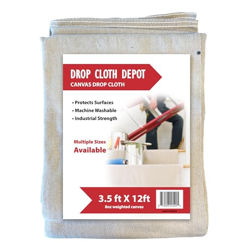 Drop Cloth Depot 8 oz Canvas Safety Drop Cloth - Industrial Strength - 3.5' x 12' - size: 3.5' X 12'