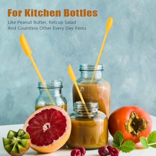 Silicone Spatula Set 6Pcs, Mini Jar Scraper for Makeup & Food | Mini spatulas reach every last drop in jars and bottles, reducing waste for food, cosmetics and personal care products. - color: Yellow