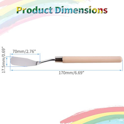 4 Pcs Palette Knife, Flat Head Spatula, Basswood Handle | Stainless Steel Painting Knife, Oil Paint Metal Knives, Pallet Painting Knives for Oil, Acrylic and Canvas Drawing