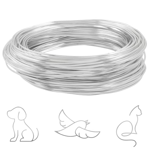 Luomorgo 14 Gauge Aluminum Craft Wire, 100FT, Silver | Anodized, Bendable, Jewelry Making, DIY Crafts, Floral & Sculpting - color: Silver, size: 14 Gauge