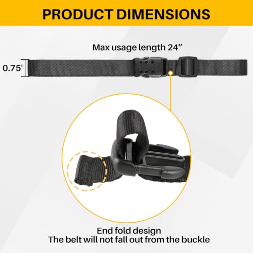 Ayaport Utility Straps with Buckle 24" Quick-Release Adjustable Nylon Straps Black 4 Pack - size: 0.75"x24"-4pcs