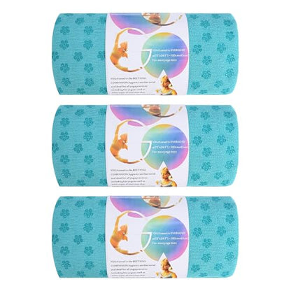 3 Pack Hot Yoga Towels, Sky Blue, 24 x 72 Inches - color: Sky Blue