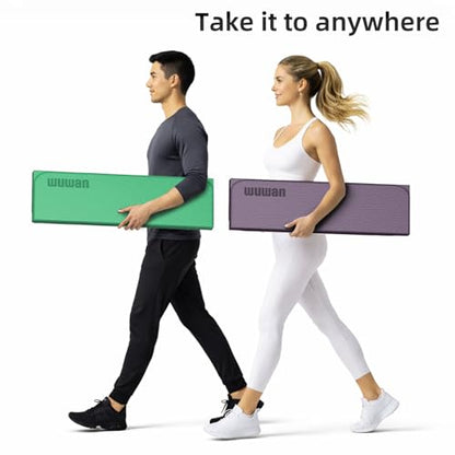 Yoga Mat Thick 10mm, Foldable Yoga Mat 75 x 26 x 0.4 Inches | Portable Workout Mat | Thick Cushioning Surface | Home Gym Exercise Mat | Pilates & Yoga Training - color: Purple