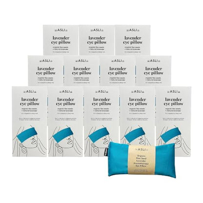 The Asli Co. Handmade Lavender Aromatherapy Ocean Teal Eye Pillow, Packs of 12, Natural Soothing Scent for Promote Better Sleep Quality, Reduce Stress & Anxiety - color: Ocean Teal