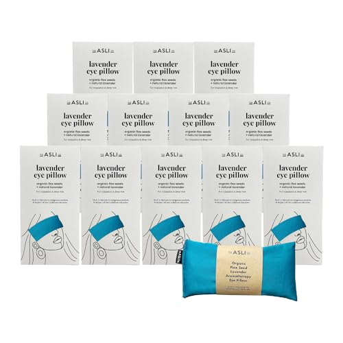 The Asli Co. Handmade Lavender Aromatherapy Ocean Teal Eye Pillow, Packs of 12, Natural Soothing Scent for Promote Better Sleep Quality, Reduce Stress & Anxiety - color: Ocean Teal