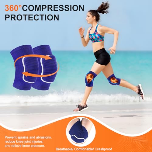 Volleyball Knee Pads for Girls Women Men Youth Kids Knees Protective - color: Blue, size: Small