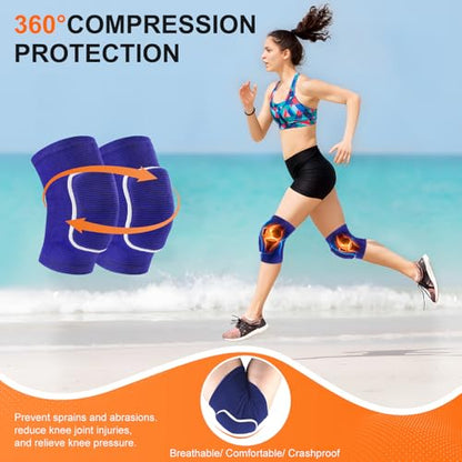 Volleyball Knee Pads for Girls Women Men Youth Kids Knees Protective - color: Blue, size: Small
