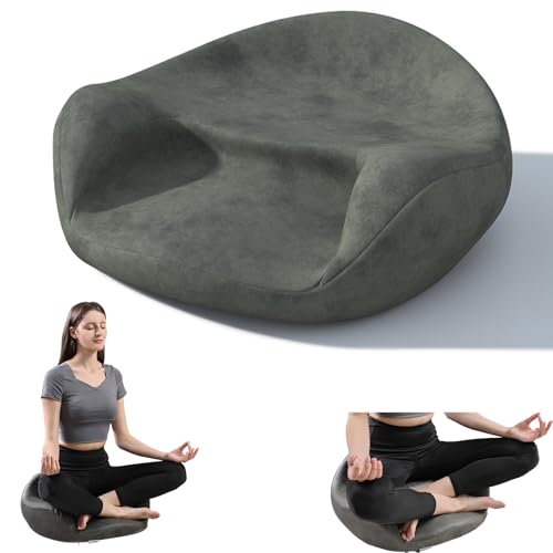 Meditation Cushion - Cross Leg Floor Pillow for Meditator at Home. | Comfortable Memory Foam Zafu Relieves Numbness Tailbon From Long Sitting.