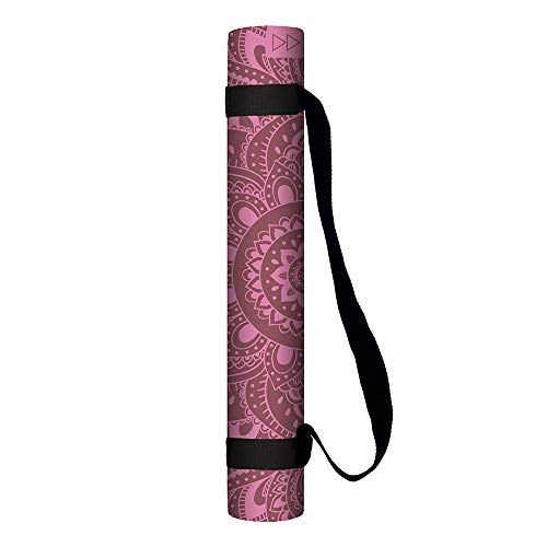 YOGA DESIGN LAB | The Infinity Mat | Luxurious Non-Slip Design Provides Unparalleled Grip to Support and Align You Beautifully | Eco-Friendly | w/Carrying Strap! - color: Mandala Rose, size: 5mm