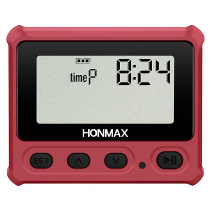 Digital Interval Timer, Stopwatch with Backlight, USB-C Rechargeable Clock, Red - color: Red