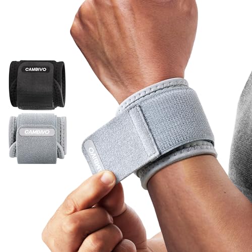 CAMBIVO 2 Pack Wrist Brace for Carpal Tunnel with wraps, Gray - color: Gray