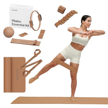 BetterMe Pilates Essential Kit with Yoga Mat and Adjustable Weight Bands - Pilates Ring, Resistance Bands, Pilates Ball, Grip Socks, Non-Slip Exercise Mat with Strap, Ankle Weights & Wrist Weights