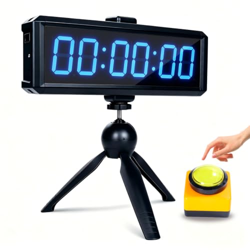 Gym Timer 1.5 Inch Large LED Display with 360° Start/Stop Button, Stopwatch and Interval Timer for Home Gym, Obstacle Course, HIIT Workouts (1.5in Blue) - size: 1.5 inches blue