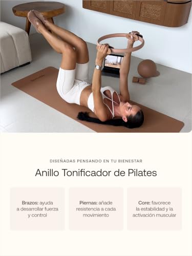 BetterMe Toning Pilates Ring – Magic Circle Pilates Ring for Strength & Flexibility – 15 Inch Fitness Ring for Home Pilates & Yoga Workouts - color: Mocha