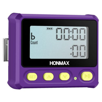 8200 Interval Timer, Stopwatch with Backlight, USB-C Rechargeable Clock (Purple) - color: Purple