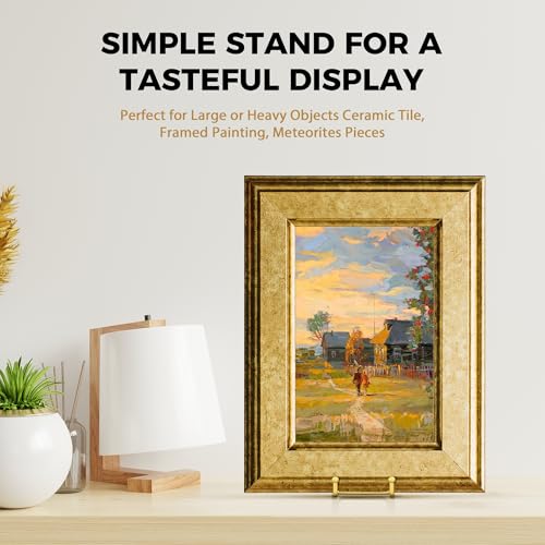 TR-LIFE 14 Inch Gold Metal Plate Stand (2 Pack) - Heavy Duty Display Easel for Large Plates, Frames, Platters and Art - size: 14 Inch