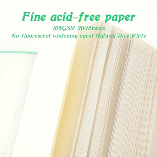 Mix Media Pad,3.5"x5.5" Small Hardcover Leather Art Sketchbook,105 GSM 200 Sheets/400 Pages Acid Free Artistic Painting Drawing Sketching Writing Paper, Handy Pocket Journal Notebook. Light Green - color: 105gsm-light green