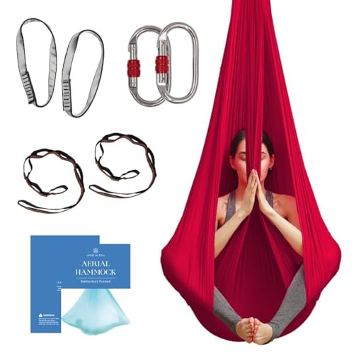 Aerial Yoga Hammock Swing, 4.5 Yards, Aerial Silks with Hardware - color: Plum, size: 4.5 yards