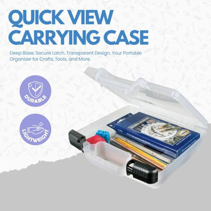 ArtBin 6972AB 10 inch Quick View Deep Base Carrying Case, Portable Art & Craft Organizer with Handle, [1] Plastic Storage Case, Translucent - size: 10 inch - Deep