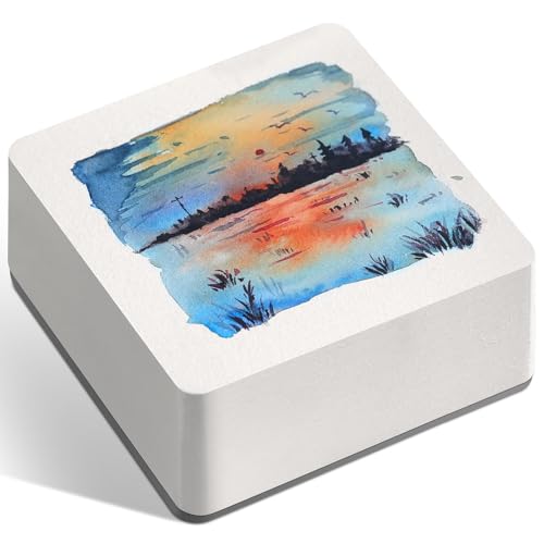 FLUNBRATO 80 Sheets Mini Watercolor Paper Pads, 3.5 x 3.5 Inch, 100% Cotton, Hot Press Acid Free Tiny Travel Watercolor Notebooks, Two-Edge Glue Binding Compact Mixed Media for Painting - color: Hot Press, size: 3.5 x 3.5 Inch