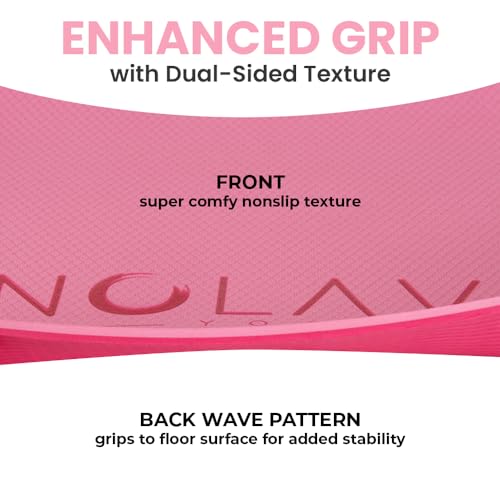 Pink Yoga Mat Bundle – Thick TPE Yoga Mat with Yoga Carry Stretch Strap & Lavender Weighted Eye Pillow – Lightweight, Sustainable & Biodegradable Yoga Kit for Relaxation, Meditation & Savasana