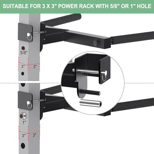 SELEWARE Squat Rack Attachment for Power Cage with 5/8" or 1" Holes - color: A: Dip Bar Attachment(3x3 Rack, 5/8 & 1" hole)