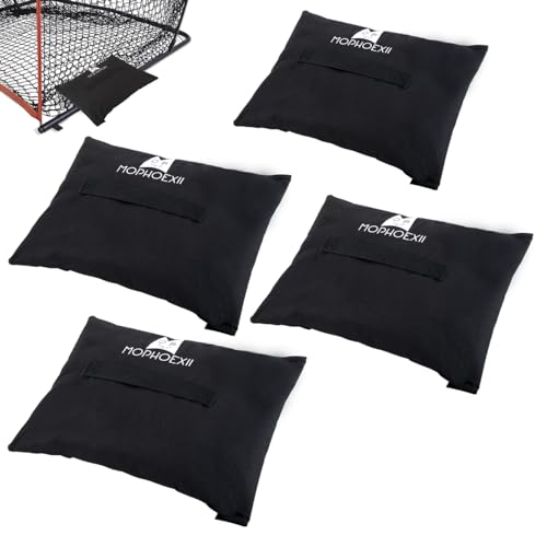 Sports Net Sandbags,All Sport Sandbags for Baseball Nets, Soccer Goals, Golf Nets, Football Nets, Hockey Nets,Weighted Anchor Bags - color: Black-4 Pack