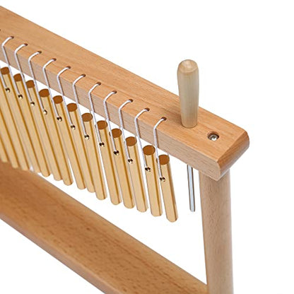 MIHEY 20 Note Bar Chimes Percussion Instrument | Tabletop Golden Wind Chime with Stand & Mallet for Sound Healing, Meditation & Music Therapy - color: Golden