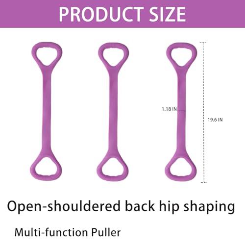 Figure 8 Resistance Bands with Non-Slip Handles for Arm Back & Shoulder 3PC - color: Purple