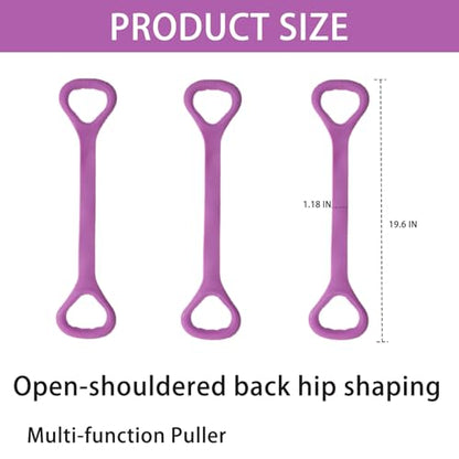 Figure 8 Resistance Bands with Non-Slip Handles for Arm Back & Shoulder 3PC - color: Purple
