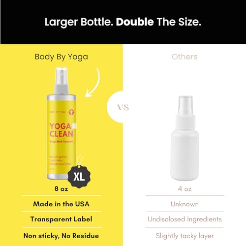 Yoga Mat Cleaner Spray – Spa-Like Scent | Eco-Friendly Formula | Neutralizes Sweat & Odor | Helps Protect Your Mat | 8 oz | Plant-Based, Made in USA | Body By Yoga