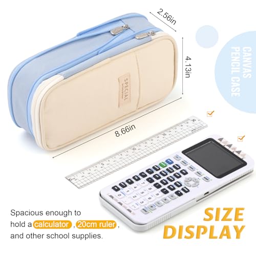 EASTHILL Big Capacity Pencil Pen Case Office College School Large Storage High Capacity Bag Pouch Holder Box Organizer Light Blue - color: Light Blue