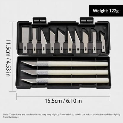 SUPVOX Craft Hobby Knife Set with Non-Slip Handles, 13 Pcs | Steel Blades for Clay Carving & Stencil Cutting - Sharp Precision Eliminates Tearing, Artists Achieve Clean Details Easily