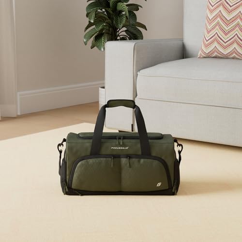 Ultimate Gym Bag 2.0: The Durable Crowdsource Designed Duffel Bag with 10 Optimal Compartments Including Water Resistant Pouch - color: Green, size: Medium (20")