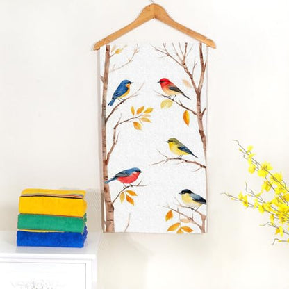 Autumn Bird Hawaii Beach Towel Tree Leaves Bullfinch Birch Chestnut Animal Fall Face Towels Suit Travel Sports Pool Swimming Bath Camping Spa Gym Yoga,15x30 Inch - color: Autumn Bird Hawaii