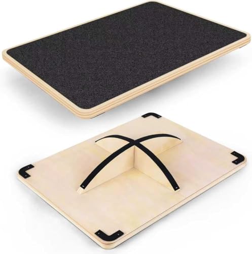 Juoe 360° Balance Board Wobble Board, Up to 350 LBS for Physical Therapy | Wooden Wobble Balance Board for Adults and Kids,Balance Training,Standing Desk Core Strength Balance Rocker Board - color: 360° Rotation-Black