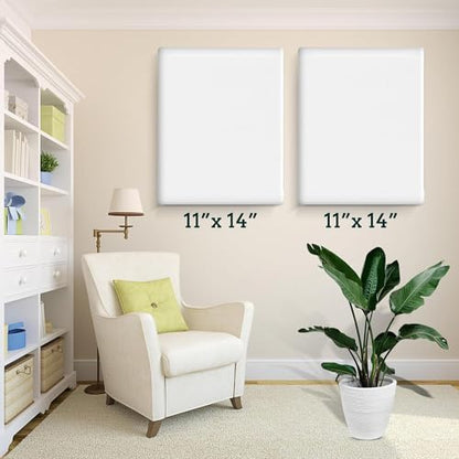 ESRICH Stretched Canvas for Painting 11x14 Inch, 10 Pack Blank Canvas -5/8 in Profile Primed Cotton White Canvases for Painting for Oil & Acrylic Paint - size: 11X14IN 10 Packs