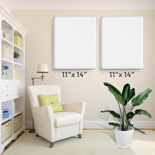 ESRICH Stretched Canvas for Painting 11x14 Inch, 36 Pack Blank Canvas -5/8 in Profile Primed Cotton White Canvases for Painting for Oil & Acrylic Paint - size: 11X14IN 36 Packs